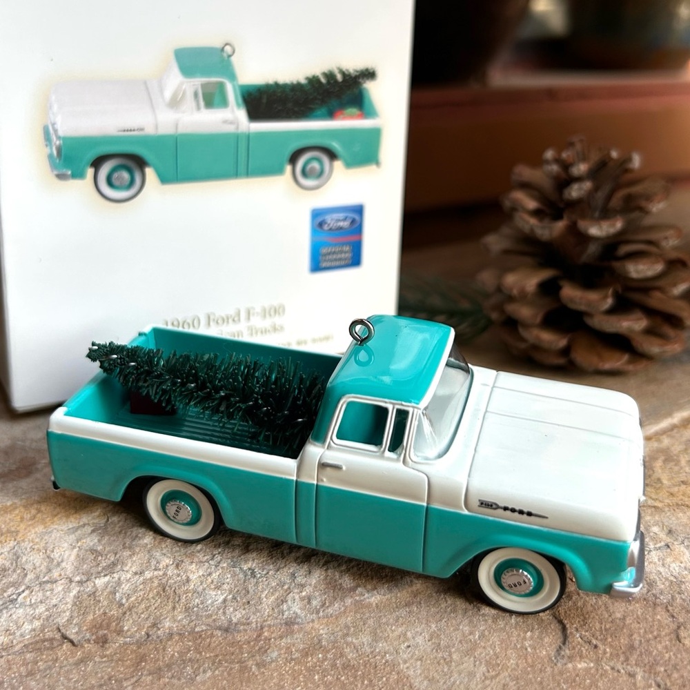 Hallmark 1960 Ford Festive Pickup Truck Ornament New in Box